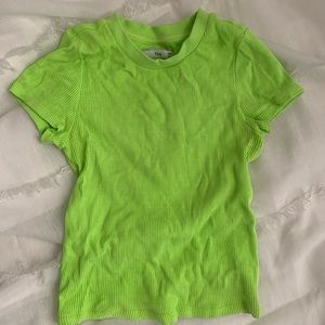 Aritzia neon green crop top